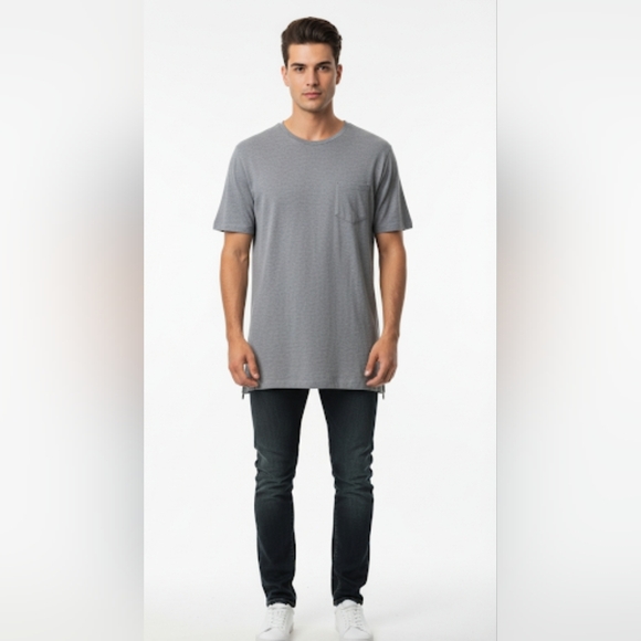 Zara Men's Short Sleeve Gray Tee - Picture 1 of 8